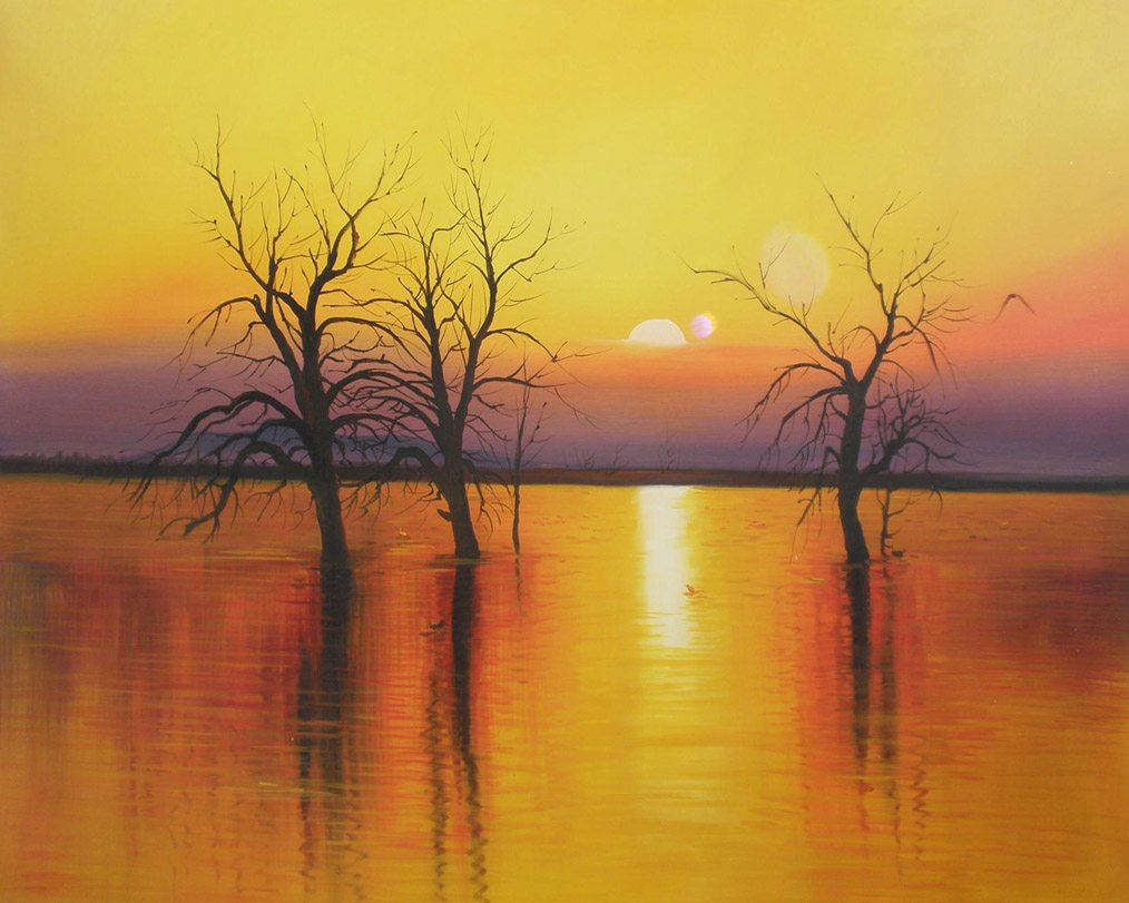 2010 Sunset trees & water